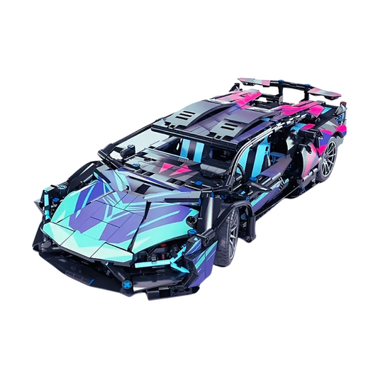 Voyo Compatible with Lego building blocks Cyberpunk 911 Lambo Starkini sports car children's toys remote control car model