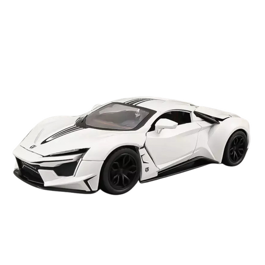 Voyo 1:24 simulated Lycan supercar alloy car model with sound and light toy car ornaments in window box